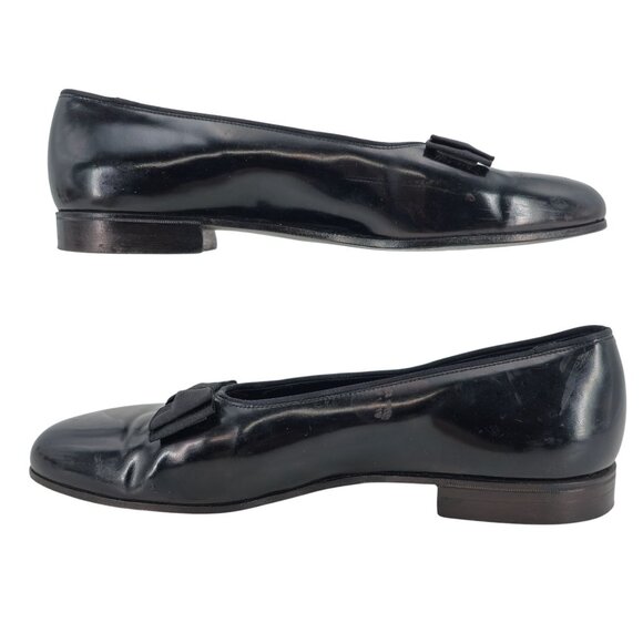 Brooks Brothers England Black Patent Leather Tuxedo Opera Shoes 9.5 Wedding Prom - Picture 8 of 13